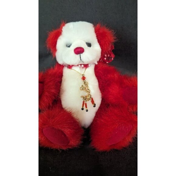Babcock Bears Rainy red white 8" handmade 2017 German glass eyes Jointed plush - Picture 2 of 12